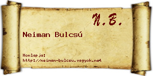Neiman Bulcsú névjegykártya